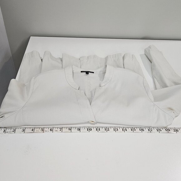 Eileen Fisher Blazer Womens Small Ivory Career Minimalist Lightweight - Picture 11 of 12